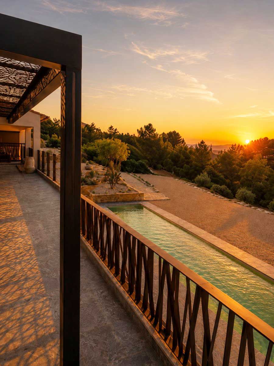 coucher de soleil villa ELLAROSE tourtour provence